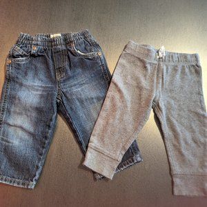 Bundle of Basic Denim and Jersey Pull-on Pants